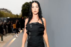 Katy Perry Dons Mini Skirt Suit & Sheer Stockings in Japan Photo