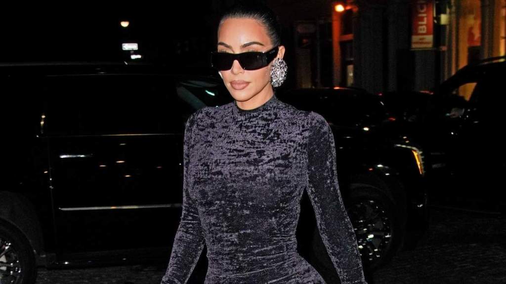 Kim Kardashian in Velvet Dress Is Your Holiday Gift