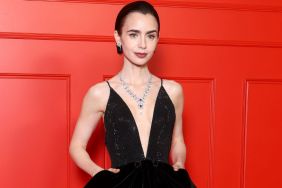 Lily Collins' Black Gown Neckline Warrants a Double Take
