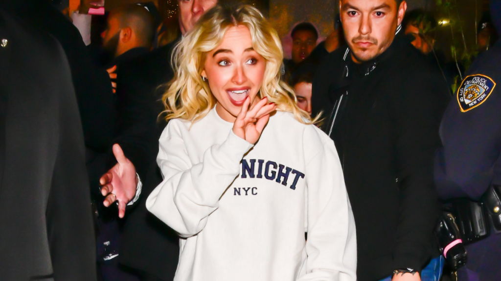 Sabrina Carpenter in Jersey & Sheer Stockings Is Playfully Bold