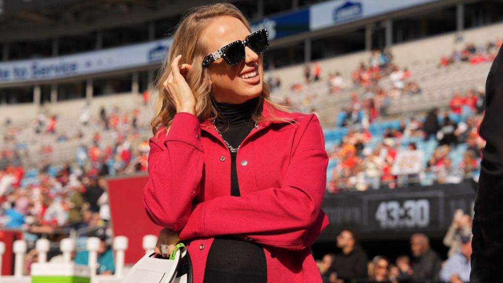 Brittany Mahomes Pairs Super Short Minidress With Sheer Tights