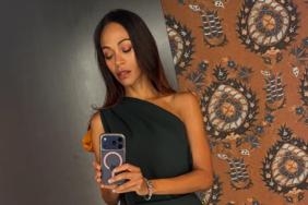 Zoe Saldana Looks 'Hot' in Waist-High Slit Dress