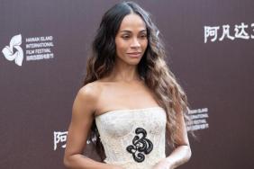 Zoe Saldana’s McQueen Bustier Dress Has a Massive Slash
