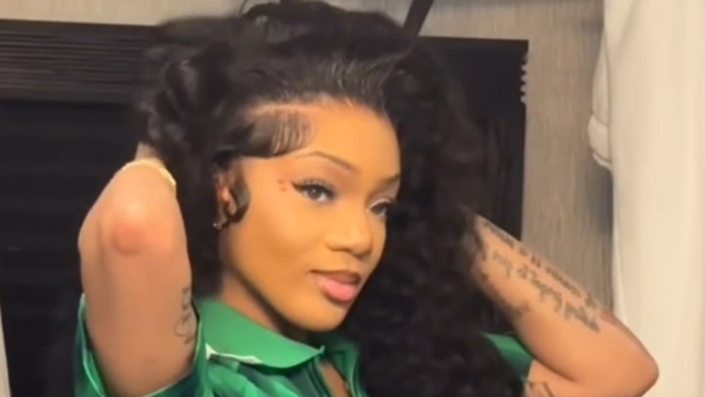 GloRilla Looks 'Hot' in Green Mini-Dress