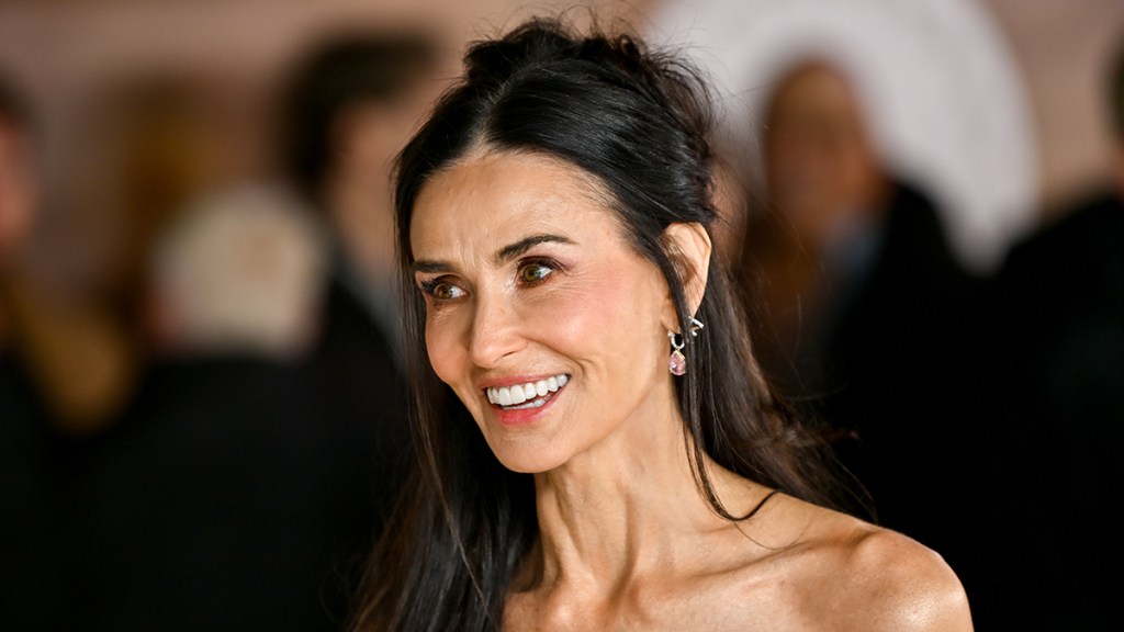 Demi Moore Modelling in Black Slip Dress Is Must See