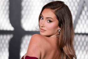 Francesca Farago Poses in Bold Cut-Out Top For 'Mommy Night Out'