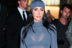 Kim Kardashian's Leather Bra Top Look Is a Vibe