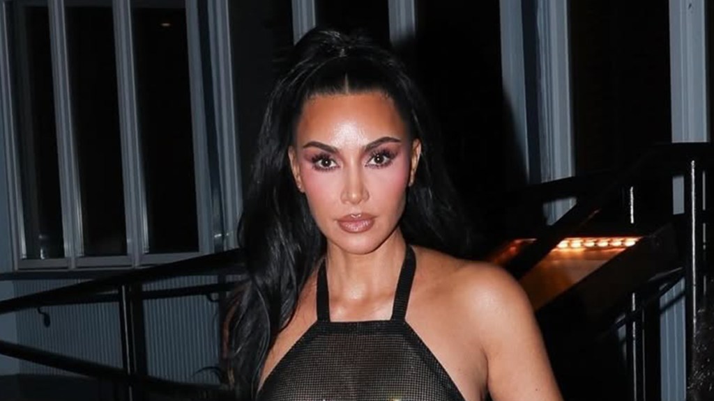 Kim Kardashian Turns Up the Heat in Sheer Top