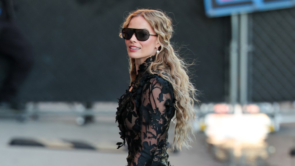 Margot Robbie Wows in Fully Sheer Dress for ‘Jimmy Kimmel Live’