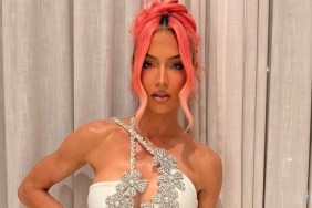 Natalie Eva Marie's Crystal Gown Is Just Held By Threads