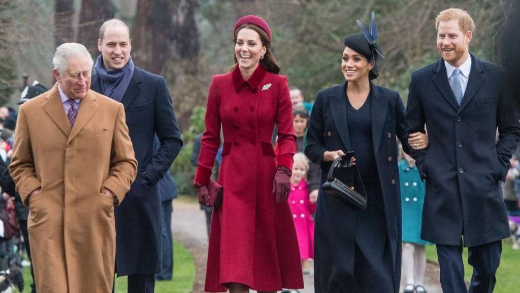 Prince Charles, Prince William, Catherine, Meghan, and Prince Harry