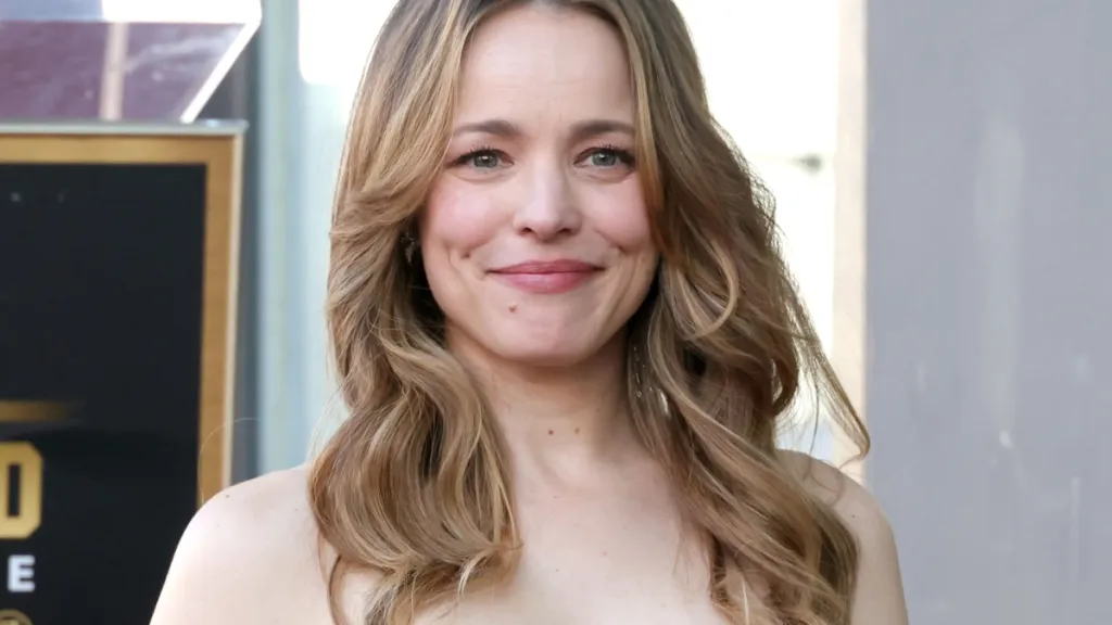 Rachel McAdams off shoulder gown instagram