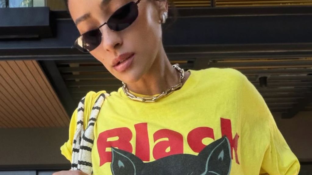 Shay Mitchell's Oversized Tee Gives a Peek at Her Thong