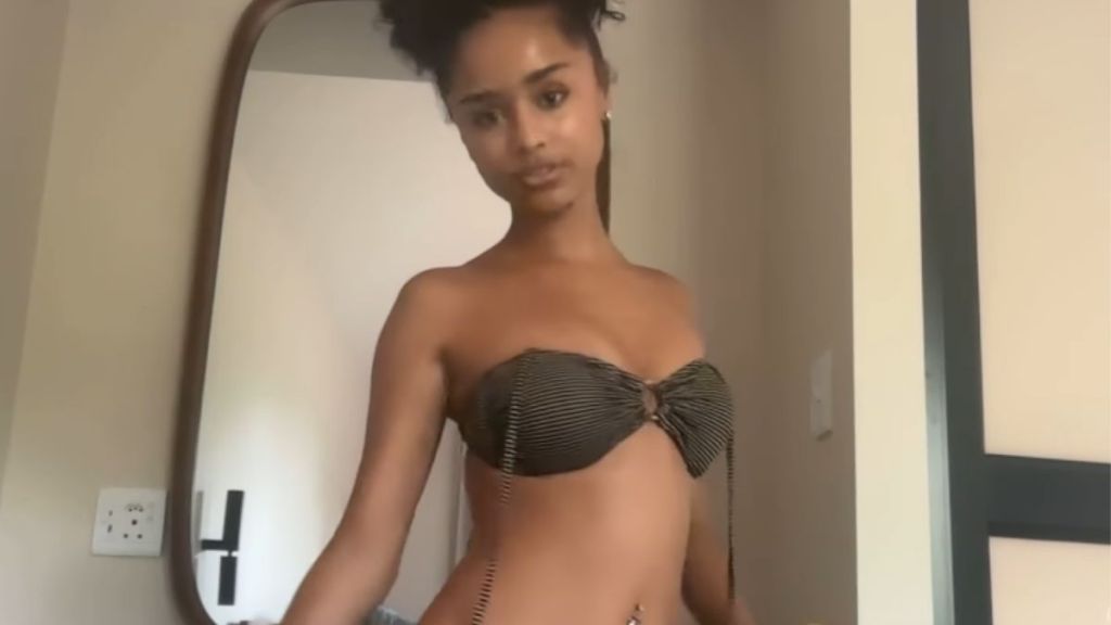 Tyla Stuns in Bandeau Bikini Top & Unbuttoned Pants in GRWM Video