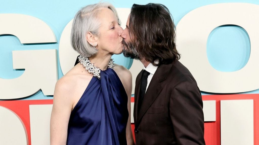 Keanu Reeves Kisses Girlfriend Alexandra Grant in Cinematic Photo