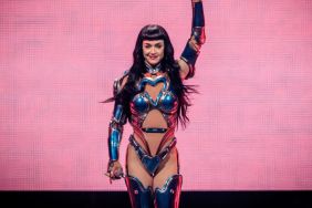 Katy Perry's Strapless Iridescent Gown Has a Mother of Pearl Bodice