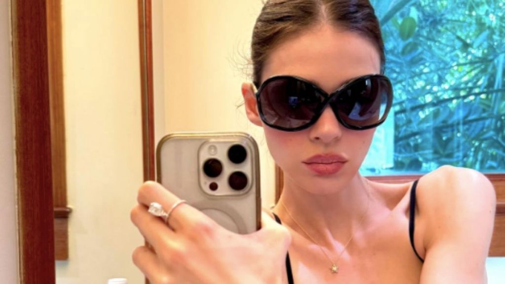 Nicola Peltz Beckham Poses in Flirty Bandeau Lingerie Set