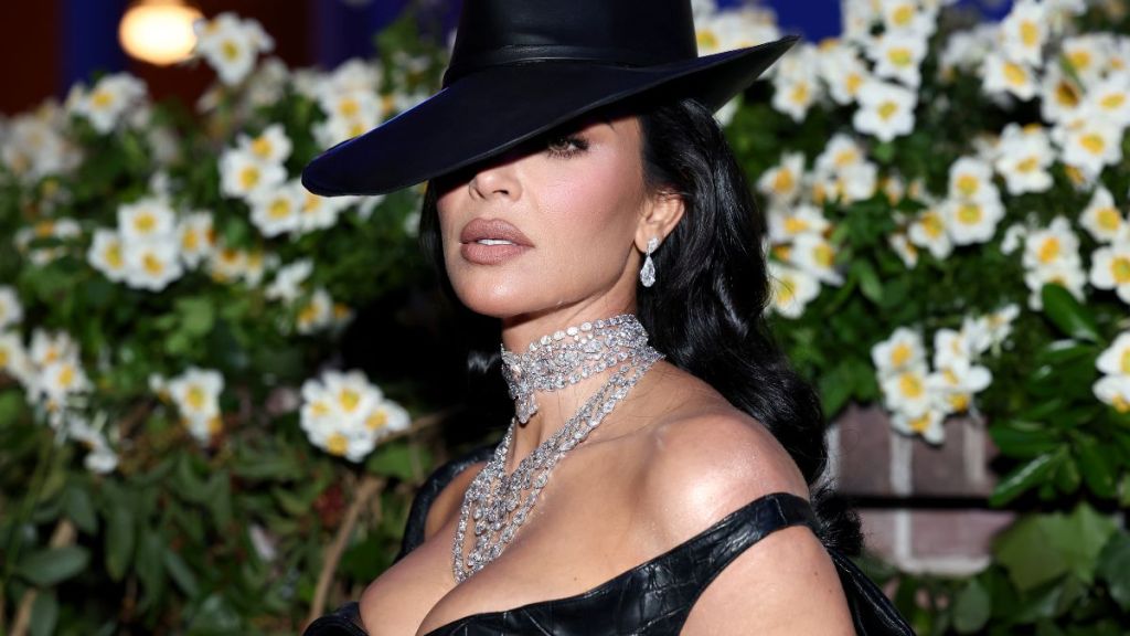 Kim Kardashian's Face Is Barely Visible in All-Black Aspen Look