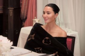 Kim Kardashian Pairs Strapless Top With Tights for Update
