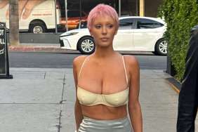 Kanye West’s Wife Goes Bold in Strappy Crop Top & Mini Skirt Combo