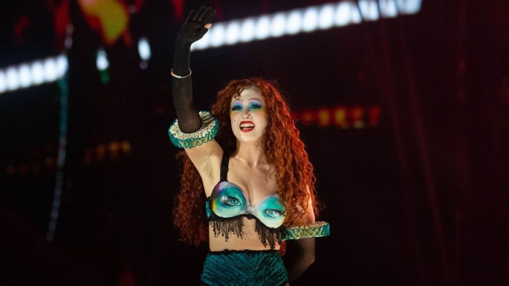 Chappell Roan Steps Out in Fur-Trimmed Mini Shorts at Laneway Festival