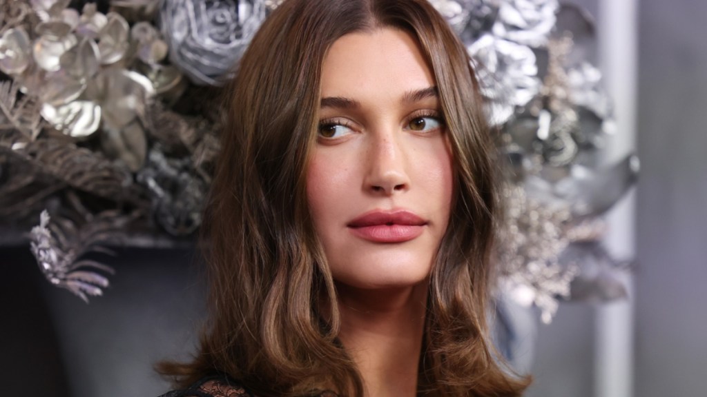 Hailey Bieber sheer tights Instagram