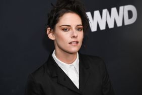 Kristen Stewart Poses in Crisp Shirt & Sheer Tights for Architectural Digest