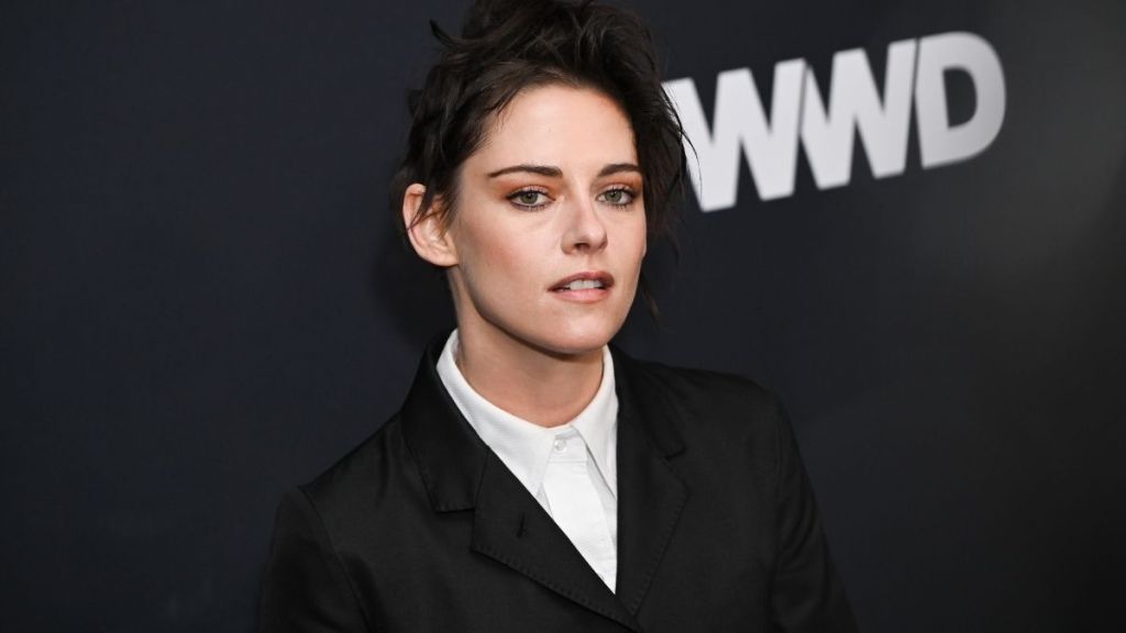 Kristen Stewart Poses in Crisp Shirt & Sheer Tights for Architectural Digest