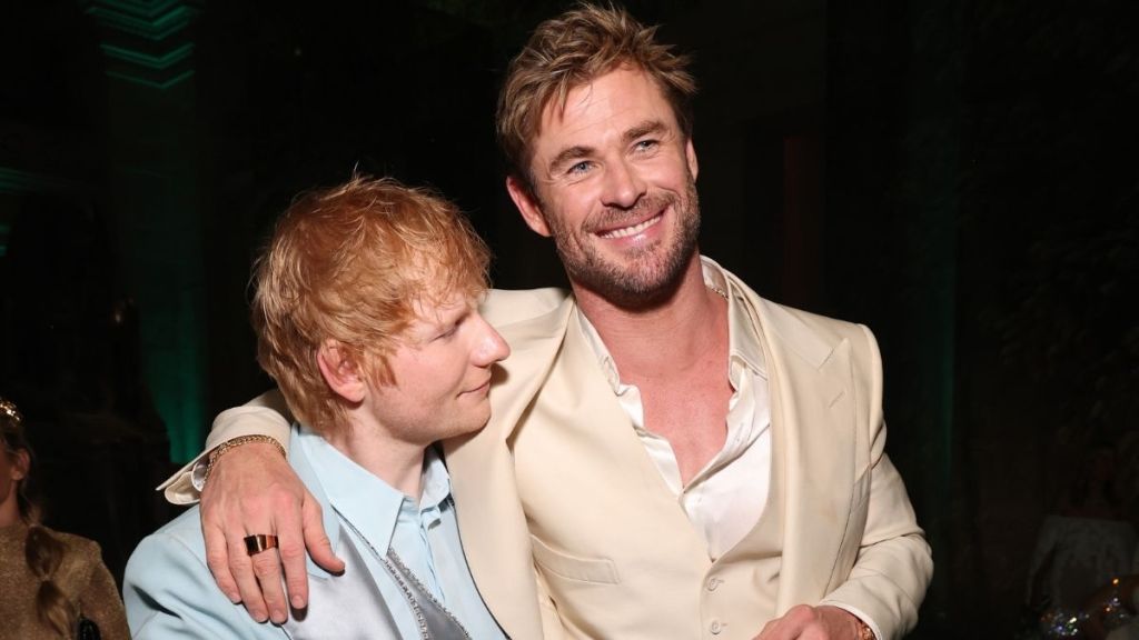 Chris Hemsworth Has a Cheeky Arm-Wrestling Match With Ed Sheeran