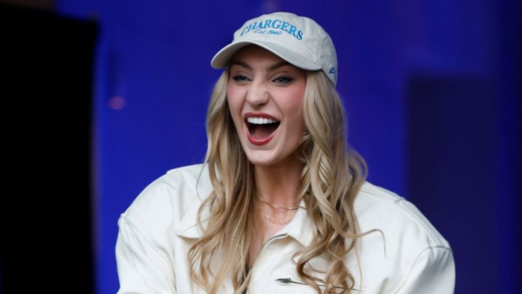 Cameron Brink’s Micro Minidress Doubles as a Big Denim Jacket on Game Day