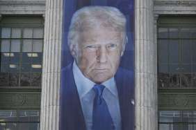 Donald Trump's Banner Displayed at Justice Department Headquarters
