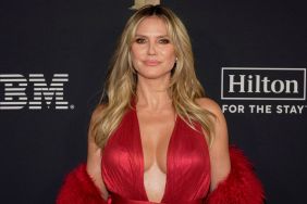 Heidi Klum Poses in High-Slit Dress at Pre-Grammys Gala
