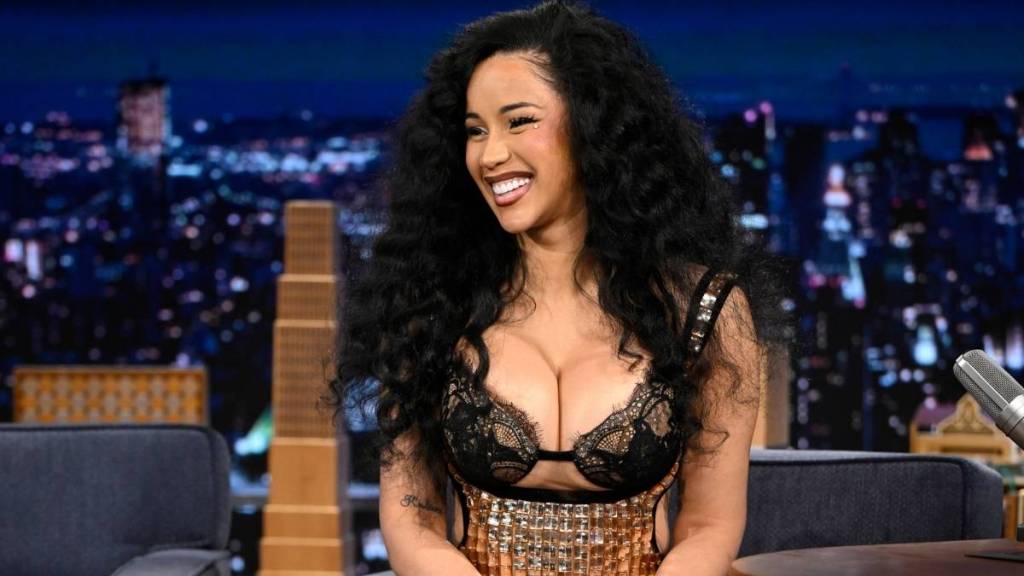 Cardi B Turns Up the Heat in a Risqué Cut-Out Dress That Dominates The Tonight Show