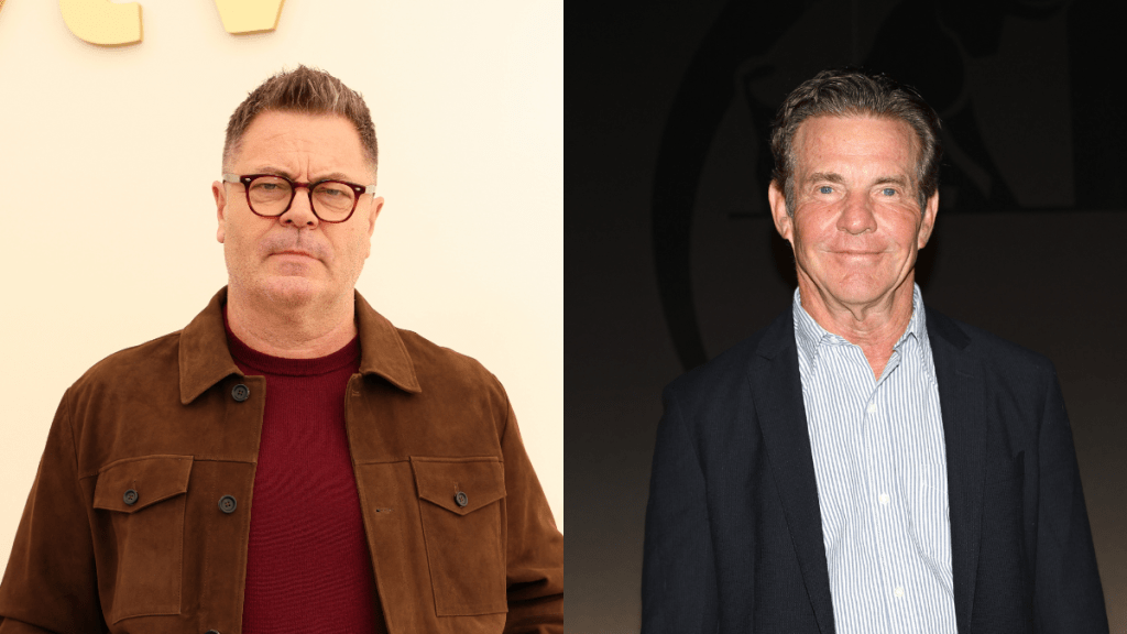 Nick Offerman Calls Dennis Quaid 'Crazy Donald Trump Guy'