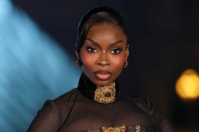 Olandria Carthen Styles Fully See-Through Bodysuit & Micro Miniskirt at Party