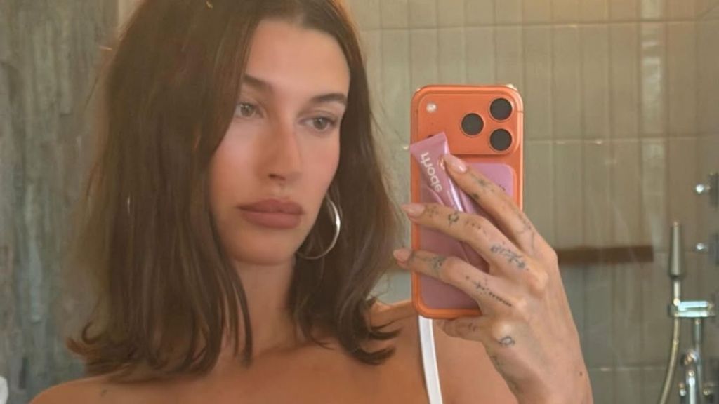 Hailey Bieber’s Micro Shorts Are Just Perfect To Fit Rhode’s Pocket Blush