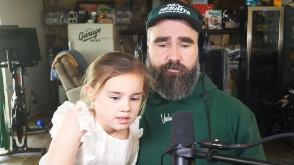 Jason Kelce daughter New Heights podcast 2026 march madness bracket