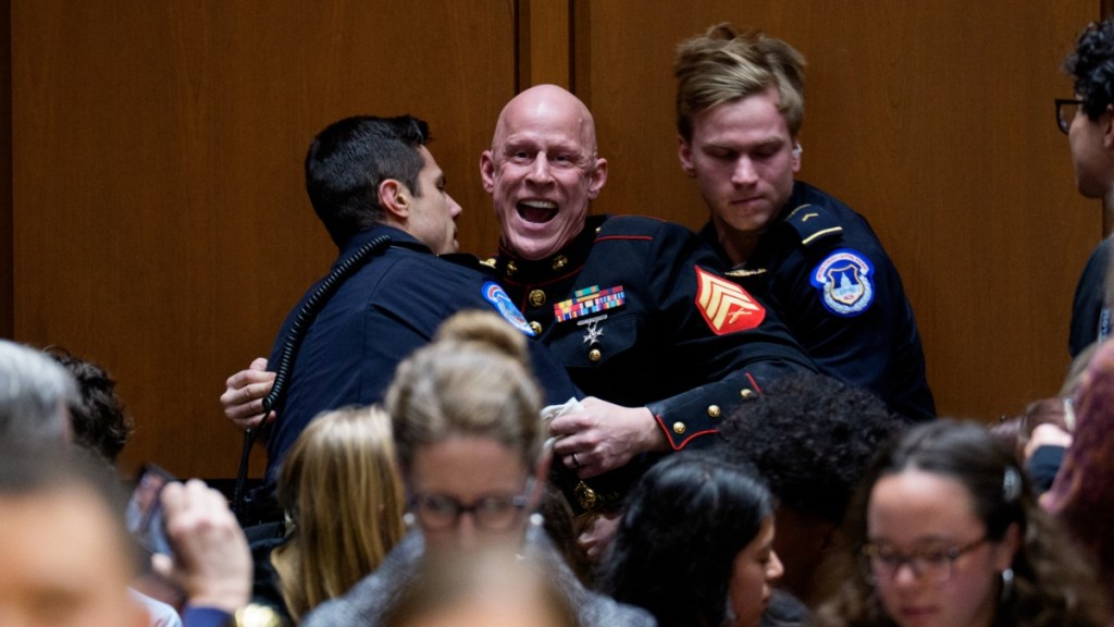 Veteran Seemingly Snapped His Bone While Being Dragged from Senate Protest