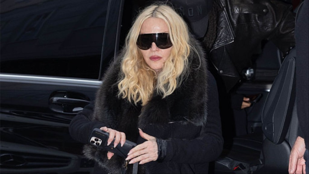 Madonna Goes Bold in Strapless Corset With Mini Shorts After MFW Appearance