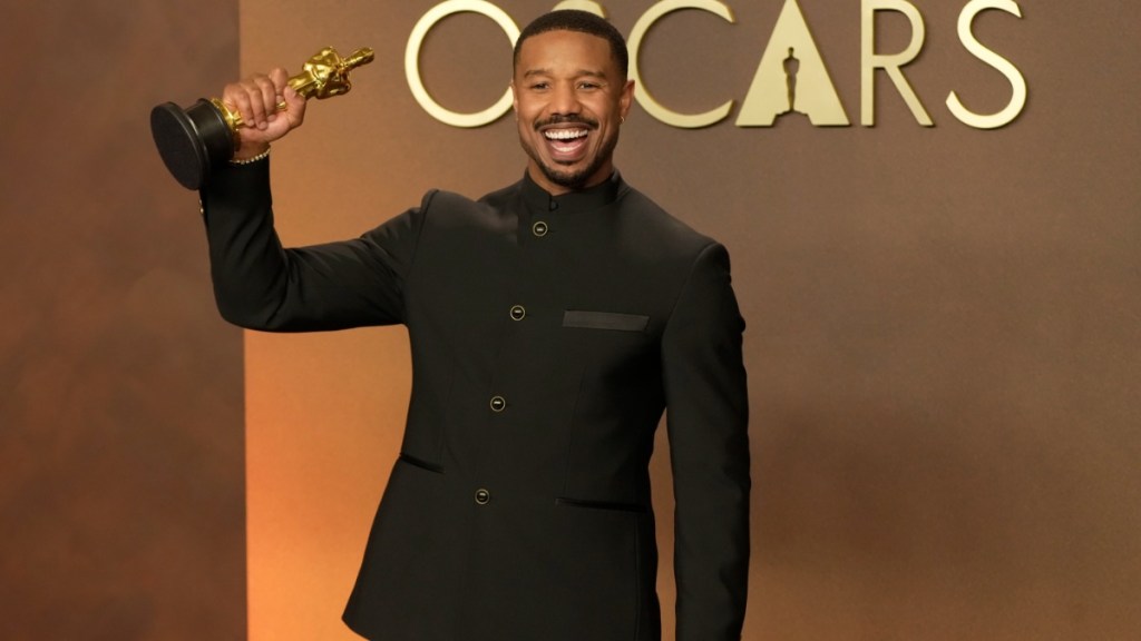 Michael B. Jordan Eats an In-N-Out Burger To Celebrate Oscar Win