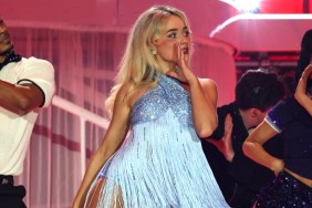 Sabrina Carpenter Commands Attention in Fringe Top Paired With Mini Shorts