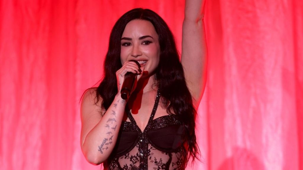 Demi Lovato’s Fully Sheer Micro Minidress Takes Over the Stage at Show
