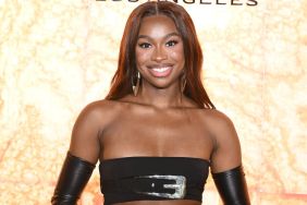 Coco Jones' Leather Skirt Boasts Daringly High Slit for Revolve Event