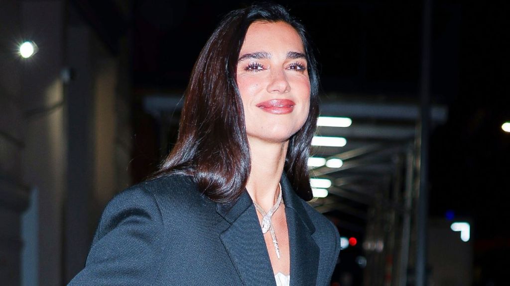 Dua Lipa Goes for Fresh Leather Skirt & Skirt Look for Nespresso