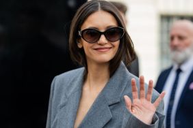 Nina Dobrev Ditches See-Through Top for Comfy Robe After PFW