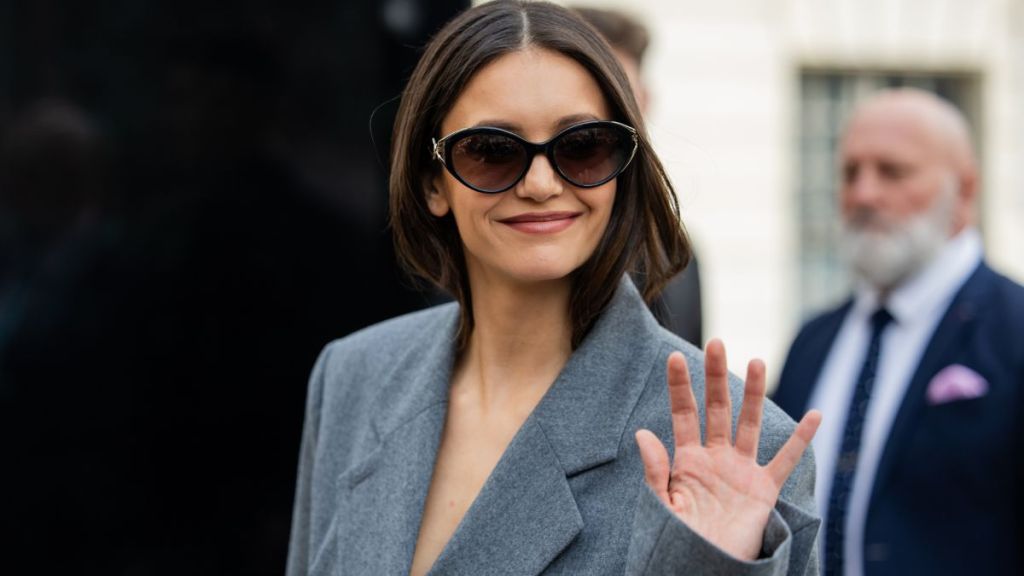 Nina Dobrev Ditches See-Through Top for Comfy Robe After PFW