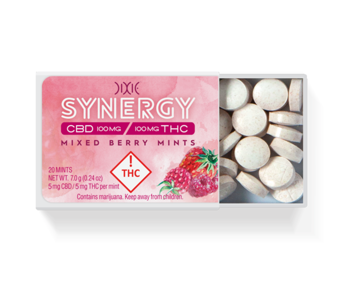 Dixie Brand's Synergy 1:1 Mixed Berry Mints