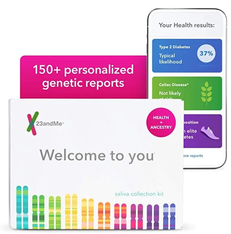 23andMe Health + Ancestry Service: Personal Genetic DNA Test Including Health Predispositions, Carrier Status, Wellness, and Trait Reports