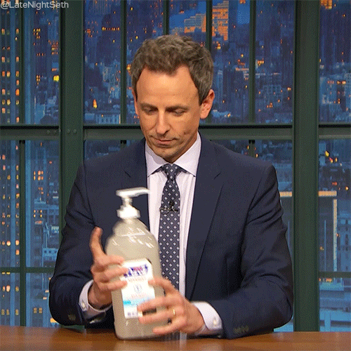 A side of hand sanitizer.