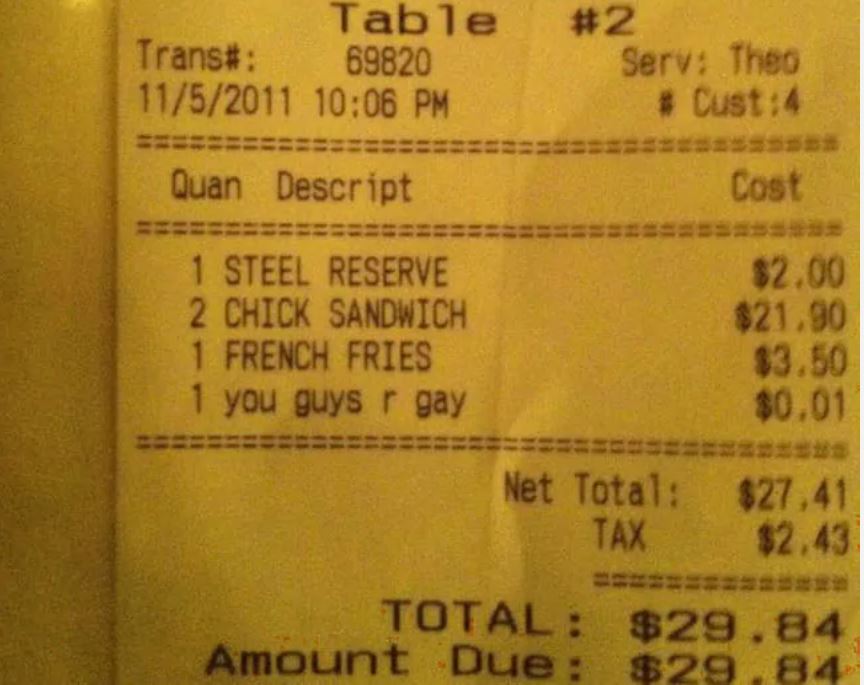 Funniest Receipts #5